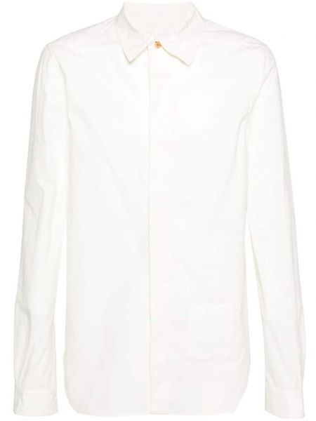 Επίσημο βαμβακερό μακρύ πουκάμισο Rick Owens λευκό