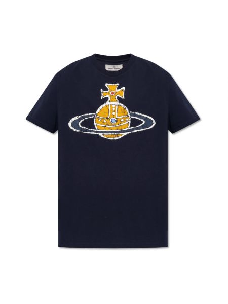 Jersey t-shirt aus baumwoll mit print Vivienne Westwood blau