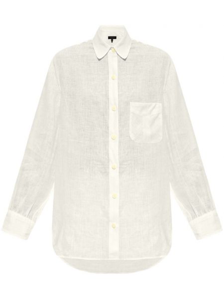 Λινό μακρύ πουκάμισο Rag & Bone λευκό