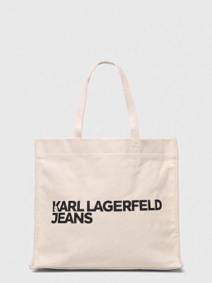 Shopperka Karl Lagerfeld Jeans beżowa