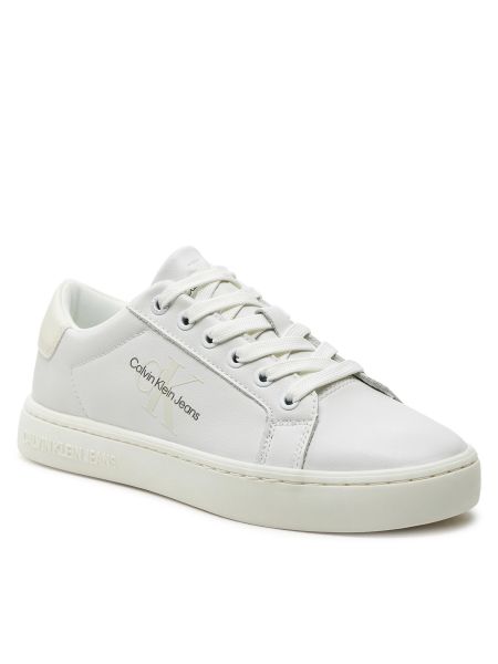 Sneakerși Calvin Klein Jeans alb