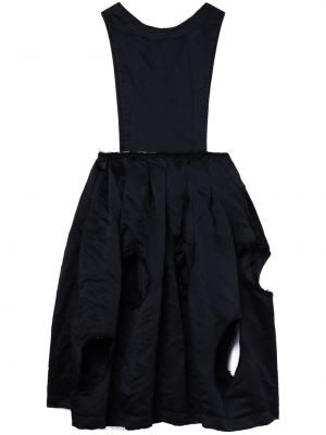 Plisované midi šaty bez rukávů Black Comme Des Garçons černé