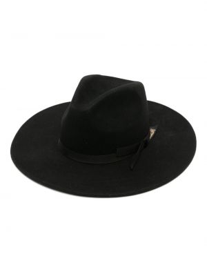 Вълнена шапка с периферия Borsalino черно