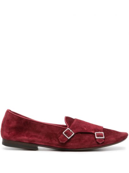 Pantofi monk din piele de căprioară Henderson Baracco roșu