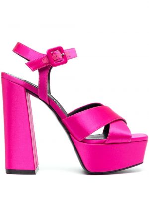 Satenske sandale Sergio Rossi ružičasta