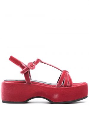 Sametové sandály Nicole Saldaña růžové