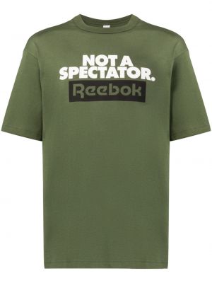 Памучна тениска Reebok зелено