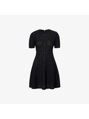 Черное трикотажное платье мини с коротким рукавом Givenchy