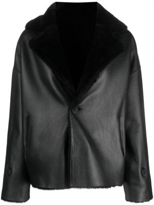 Kožená bunda Manzoni 24 černá