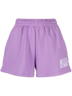 Pantaloni scurți cu broderie Rotate violet