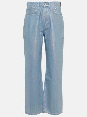 Straight leg jeans a vita alta Frame argento