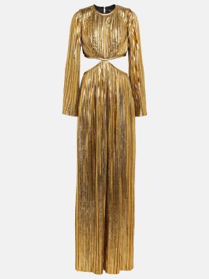 Sukienka długa plisowana Rasario złota