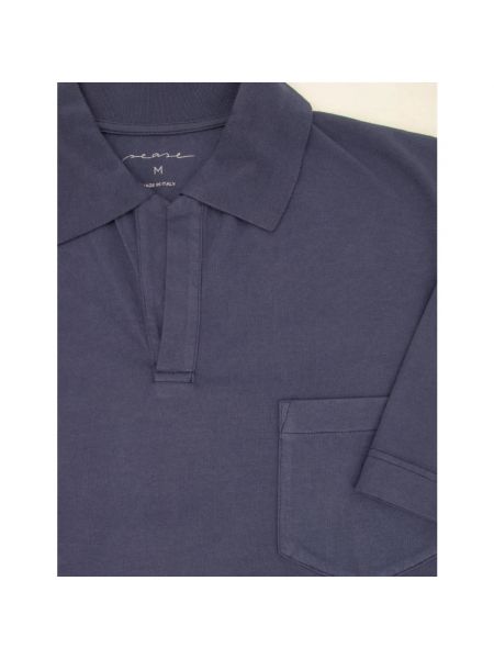 Camisa con botones de algodón de tela jersey Sease azul