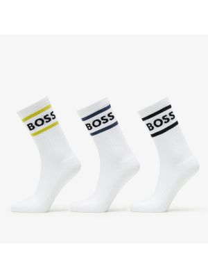Bílé pruhované ponožky Hugo Boss