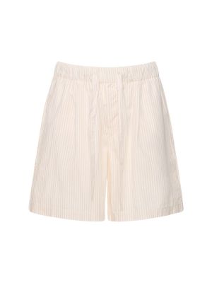 Pantaloni scurți din bumbac plisate Birkenstock Tekla alb