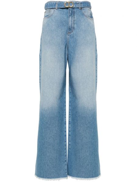 Bavlněné džíny relaxed fit Twinset modré