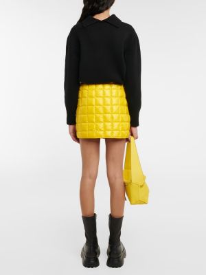 Péřové prošívané mini sukně Moncler žluté