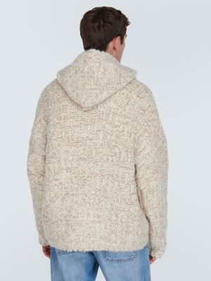Vilnonis džemperis su gobtuvu oversize Erl smėlinė