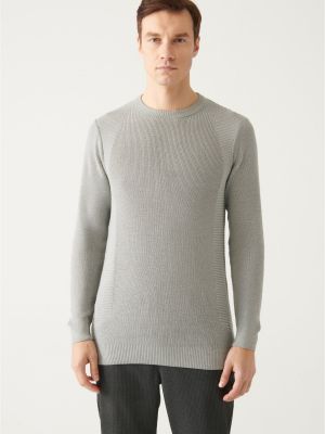 Slim fit pulover iz žakarda Avva siva