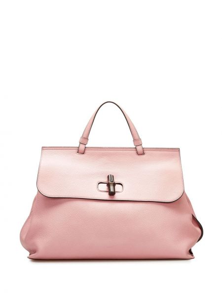Sac large en bambou Gucci Pre-owned rose