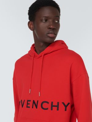 Hanorac cu glugă din bumbac din jerseu Givenchy roșu