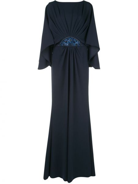 Vestido de noche plisado Tadashi Shoji azul