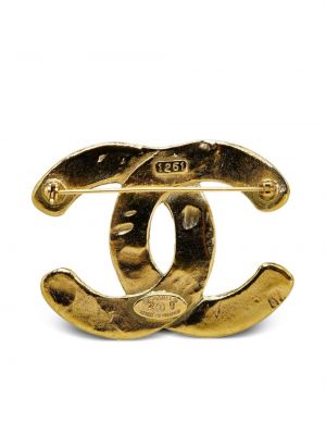 Prošívaná brož Chanel Pre-owned zlatá