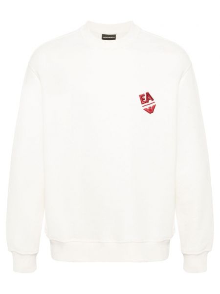 Sweatshirt mit stickerei aus baumwoll Emporio Armani weiß