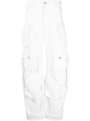 Памучни карго панталони The Attico бяло
