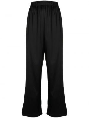 Hedvábné rovné kalhoty Lisa Von Tang černé