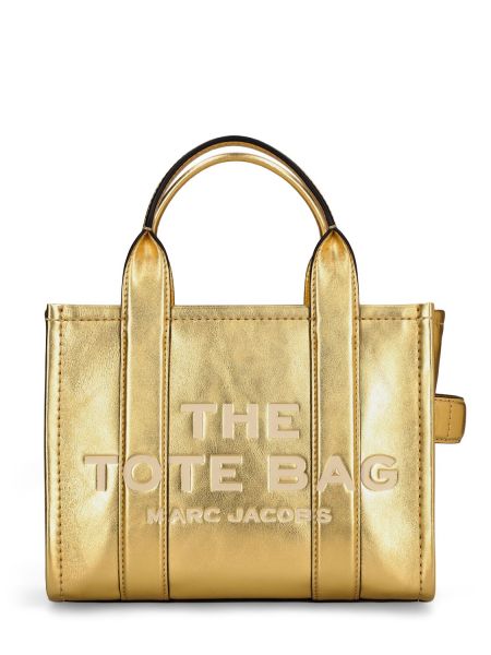 Kožená nákupná taška Marc Jacobs zlatá