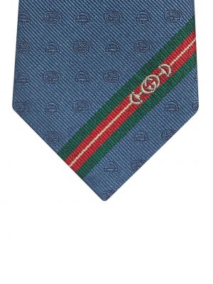 Cravate à imprimé en jacquard Gucci bleu