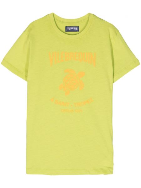 T-shirt en coton avec applique Vilebrequin vert