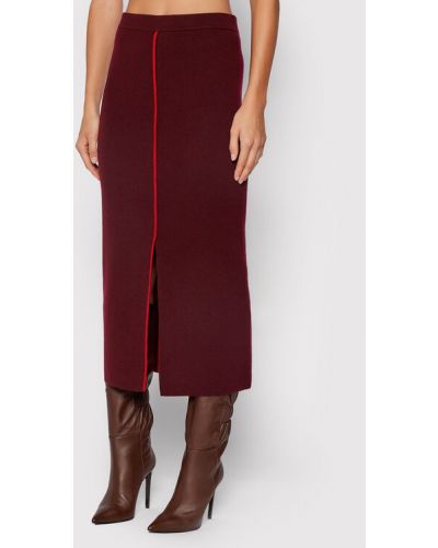 Victoria Victoria Beckham Midi sukně 2321KSK002789A Bordó Regular Fit