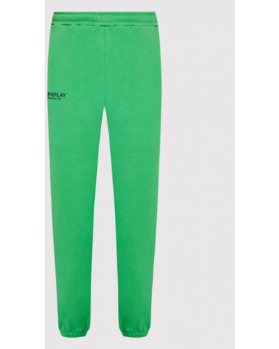 Spodnie sportowe Replay zielone