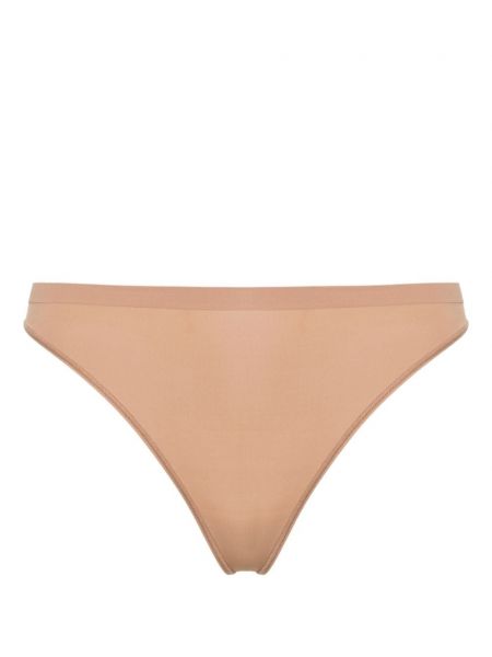 Tanga taille haute Wolford beige