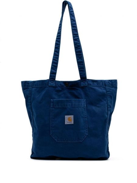 Памучни шопинг чанта Carhartt Wip синьо