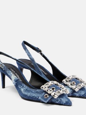 Полуотворени обувки с отворена пета Dolce&gabbana синьо