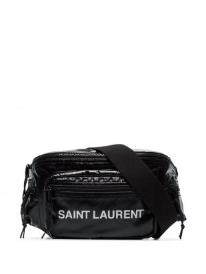 Ζώνη με σχέδιο Saint Laurent μαύρο