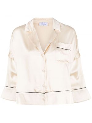 Σατέν πουκάμισο με σχέδιο Off-white