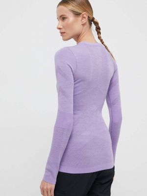 Tricou cu mânecă lungă din lână merinos Smartwool violet