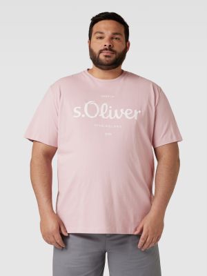 Koszulka z nadrukiem S.oliver Plus różowa