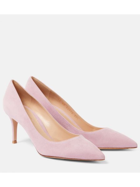 Semsket skinn pumps Gianvito Rossi rosa