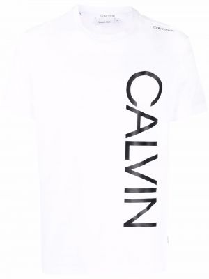 Хлопковая футболка с принтом Calvin Klein