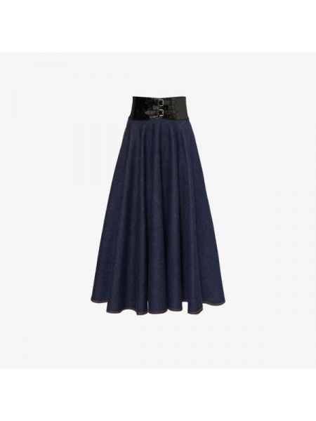 Джинсовая юбка с высокой талией Alaïa синяя