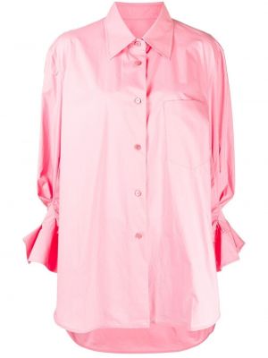 Oversize памучна риза Jnby розово