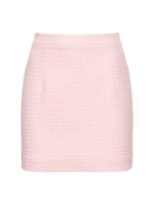 Tvídové mini sukně Alessandra Rich růžové
