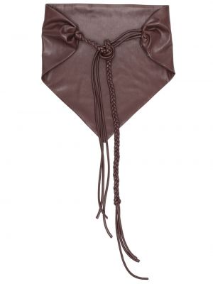 Плетен кожаный шал от изкуствена кожа Nanushka кафяво