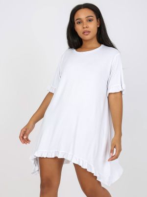 Μini φόρεμα από βισκόζη Fashionhunters λευκό