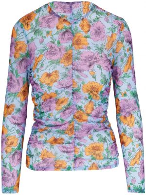 Bluza s cvetličnim vzorcem s potiskom Veronica Beard vijolična